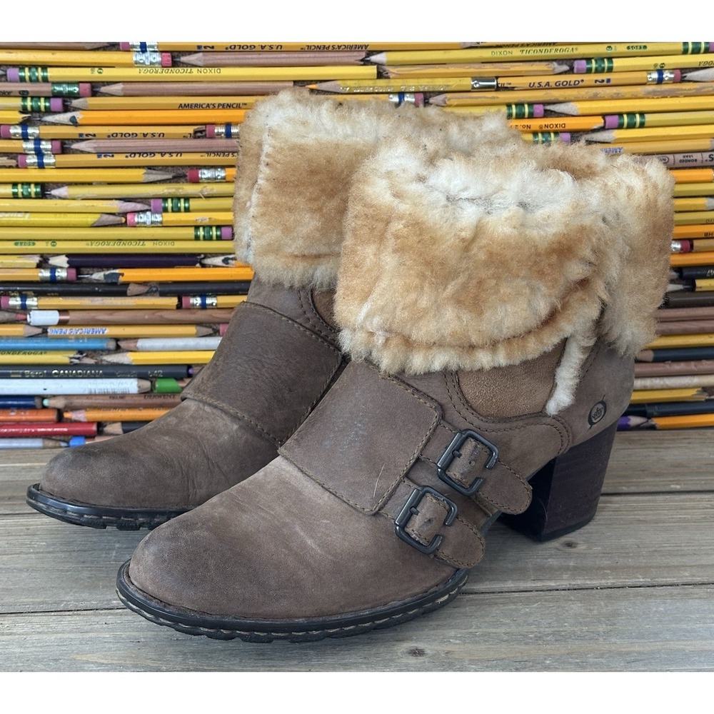 Bรธrn Shearling Lined Ankleโ Boots BOHO Women's 6.5 Buckles